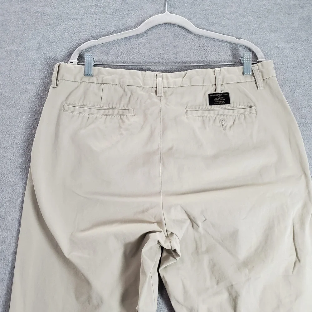 Banana Republic Men Pants 38x32 Beige‎ Straight Fit Gavin Chino Slash Pockets